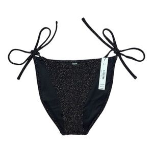 PINK Victoria's Secret Black Gold Glitter Bandeau Bikini Set Size S